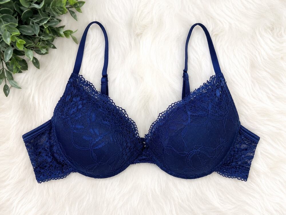 Suzanne Vega 9118 Navy Lace Push-Up Bra | Size 38B